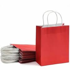 plain red paper gift bag 120 gsm
