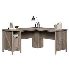 Bottom shelf sized for standard computer towers or books can also be used as a footrest. Better Homes Gardens Modern Farmhouse L Desk Rustic Gray Finish Walmart Com Walmart Com