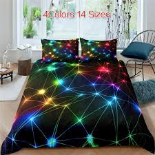 3d Neon Rainbow Bedding Set Duvet Cover