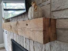 rough sawn beam fireplace mantle 10x10