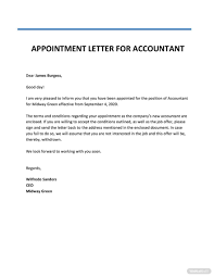 appointment letter for accountant