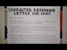 write a character reference letter