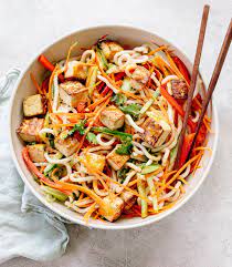 vegetarian noodle bowl with tofu