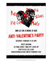 February 14 is valentine's day. Anti Valentine S Day Party Invitation With Black Distressed Heart More Than Invites