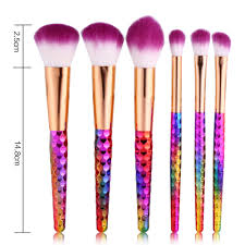 6pcs makeup brushes set pincel maquiagem colorful