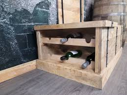 Wine Bar Storage Trunk Wood Iron Coffee