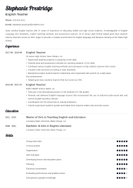 A curriculum vitae (cv) written for academia should highlight research and teaching experience, publications, grants and fellowships, professional associations and licenses, awards, and any other details in your experience that show you're the best candidate for a faculty or research position advertised by a college or university. English Teacher Resume Sample With Job Description Skills