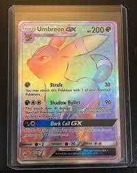 We have almost everything on ebay. Umbreon Gx Rainbow Hyper Secret Rare Pokemon Sun Moon Tcg Card 154 149 Pokemon Cards Rare Pokemon Cards Cool Pokemon Cards