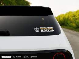 car for sticker or decals mockup