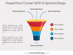 Powerpoint Funnel Chart With 4 Steps Presentationgo Com