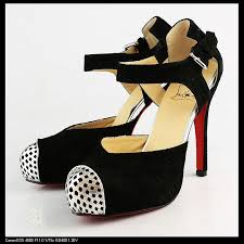Christian Louboutin Silver Spiked Pumps Black Silver