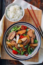 roast pork with chinese vegetables