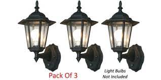 Pack Of 3 6 Panel Outdoor Wall Lanterns