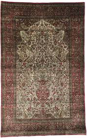 antique silk kashan vase prayer rug 77269