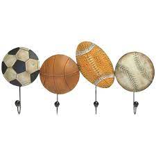 sport metal wall decor with hooks