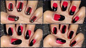 red and black nail art designs without