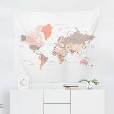 map tapestry world map wall hanging