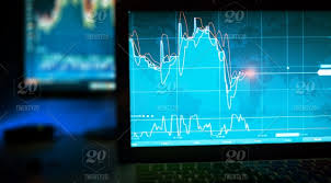 Daytrader In Dark Using Mobile Phone And Screens With