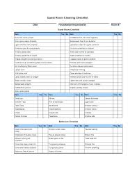 Cleaning Inspection Checklist Template Maid Checklist