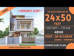 24x50 House Design 3d 1200 Sqft 133