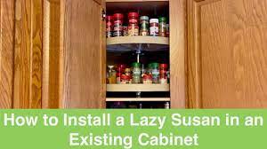 lazy susan in an existing cabinet