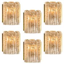 Blown Glass Brass Wall Sconce From