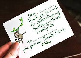 writing thank you notes with es