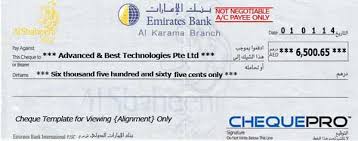 Cheque Printing Writing Software For United Arab Emirates Bank Template