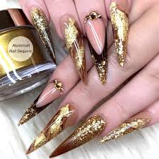 gold foil nail art set nail art decals