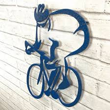 Female Road Bicycle Metal Wall Art Home