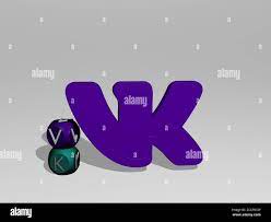 3D representation of VK with icon on the wall and text arranged by metallic  cubic letters on a mirror floor for concept meaning and slideshow  presentation Stock Photo - Alamy