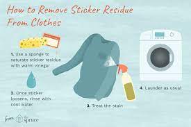 how to remove sticker residue from clothes