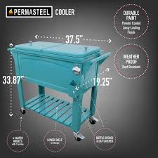 rolling patio cooler ps 203f1 teal