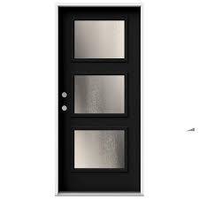 Black Steel Prehung Front Door