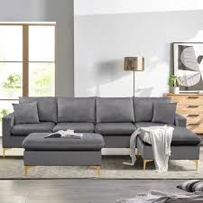 L Shaped Combination Sofa With Ottoman