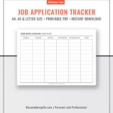 Job Application Tracker 2019 Letter Size A4 A5 Filofax