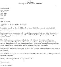 Office Receptionist Cover Letter Example Icover Org Uk
