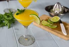 frozen mango rum tail with mint