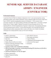 sql database developer resume exles