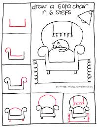learn to draw a sofa chair in 6 steps