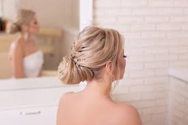 blonde wedding hairstyle and makeup