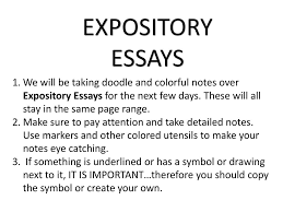 expository essays we will be taking doodle and colorful notes over expository essays