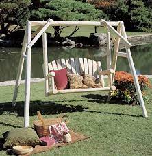A Yard Swing Sits On The Front Lawn For
