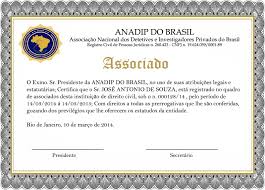 Modelo Certificado Associado Anadip Brasil