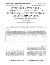 Introvert meaning and extrovert meaning. Pdf Extroversion Introversion Personality Type And Language Proficiency A Case Study Of Iraqi Efl University Students