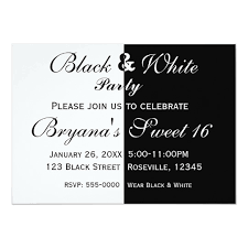 Black White Split Half Birthday Party Invitation