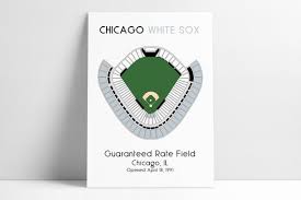 Chicago White Sox Mlb Stadium Map Ballpark Map Baseball Stadium Map Gift For Him Stadium Seating Chart Man Cave