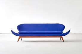 blaues raf simons sofa aus stoff