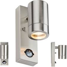 Steel Ip44 Led Gu10 Pir Wall Light