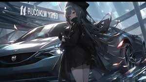 Anime Girl Next To A Car In The Street